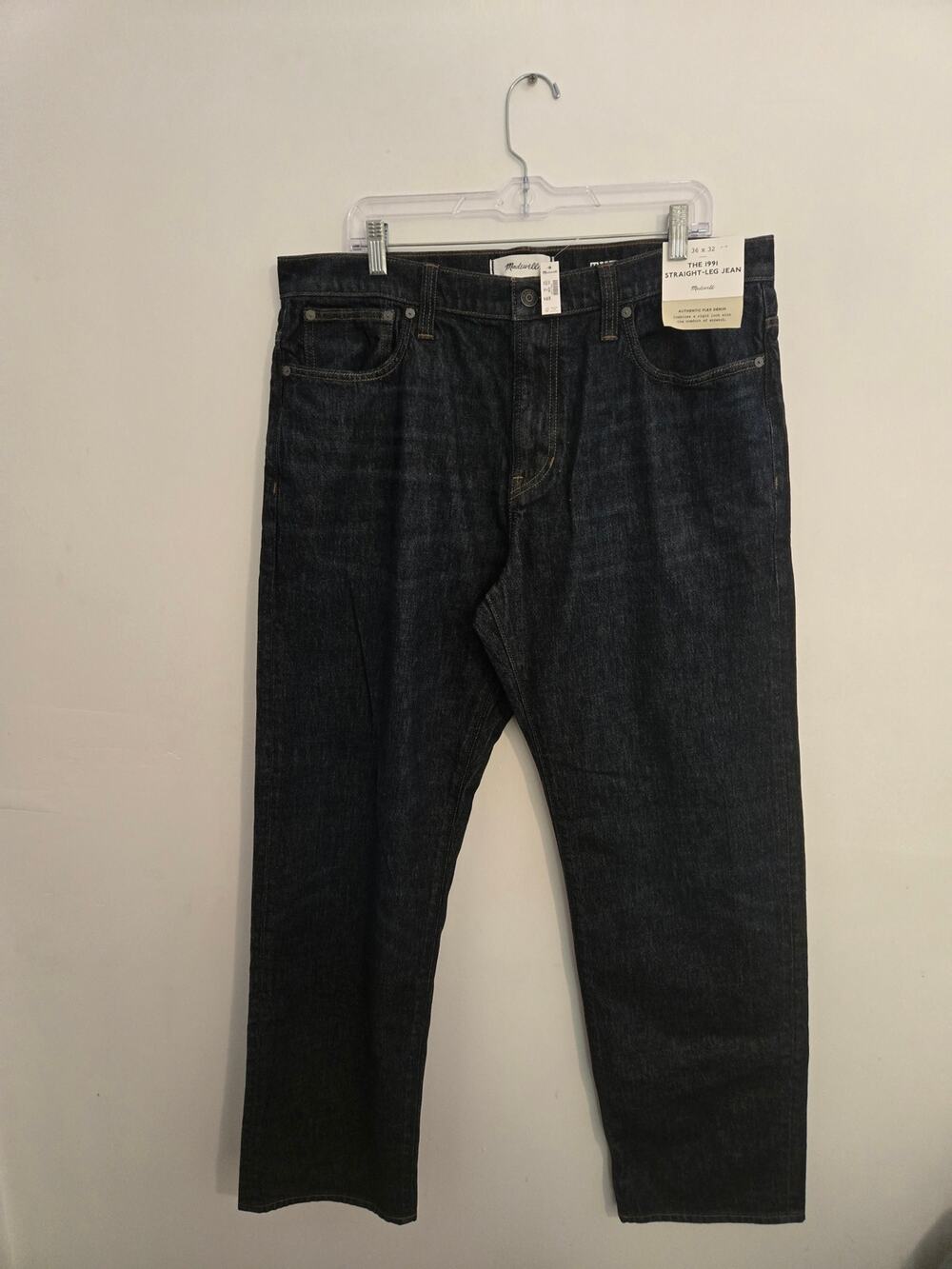 NWT madewell The 1991 Straight-Leg Jean size 35x30 msrp $148 flex denim.